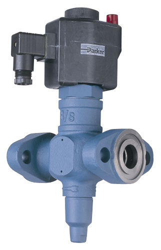 Valvula Solenoide PARKER S7A 3/4", Filtro, Bridas, Bobina 120 VAC